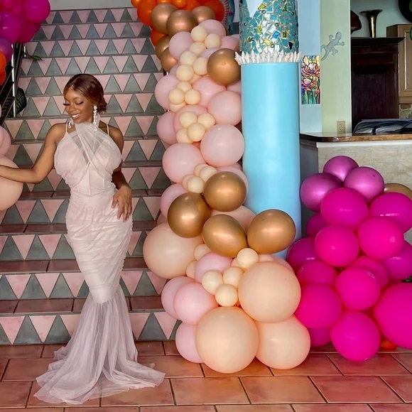 Nude Mermaid Prom Gown - Picture 1 of 3